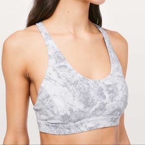 Lululemon Flow Freely Sports Bra - Washed Marble Alpine White Silverscreen
